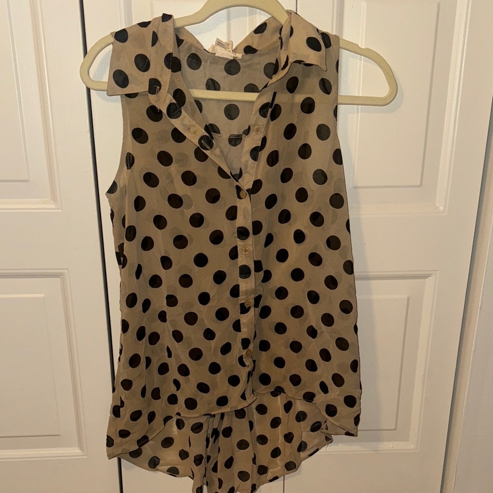 Polka Dot Sleeveless Top